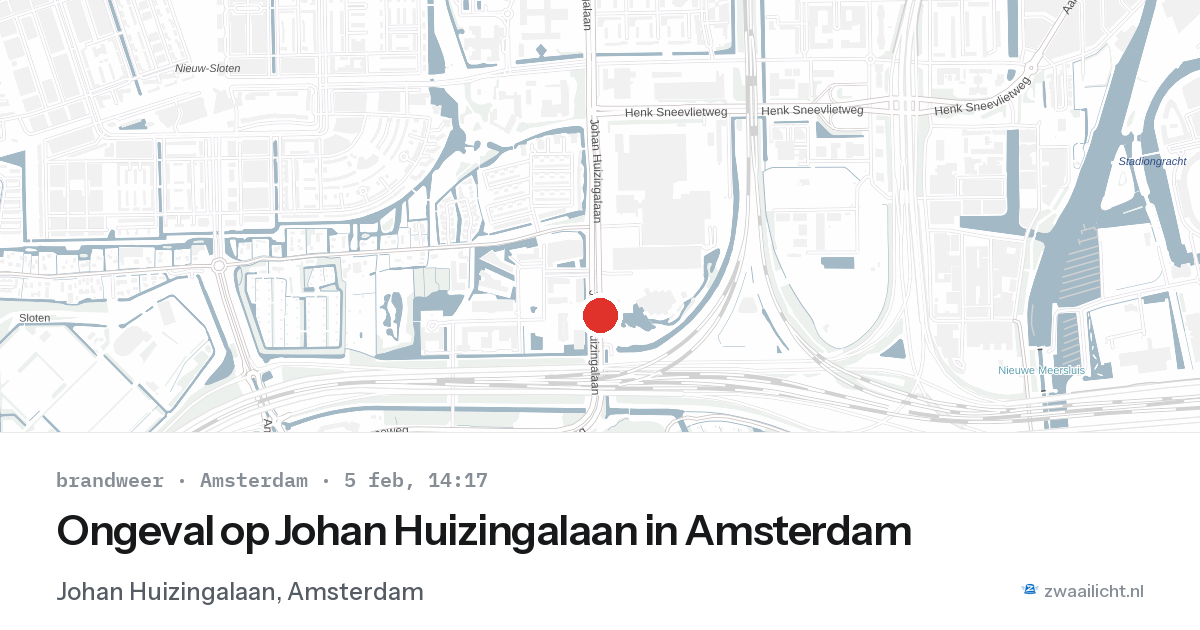 Ongeval op Johan Huizingalaan in Amsterdam — 5 feb 2026