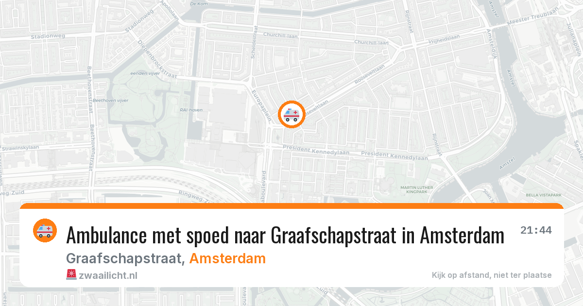 Ambulance met spoed naar Graafschapstraat in Amsterdam — 21 mrt 2026