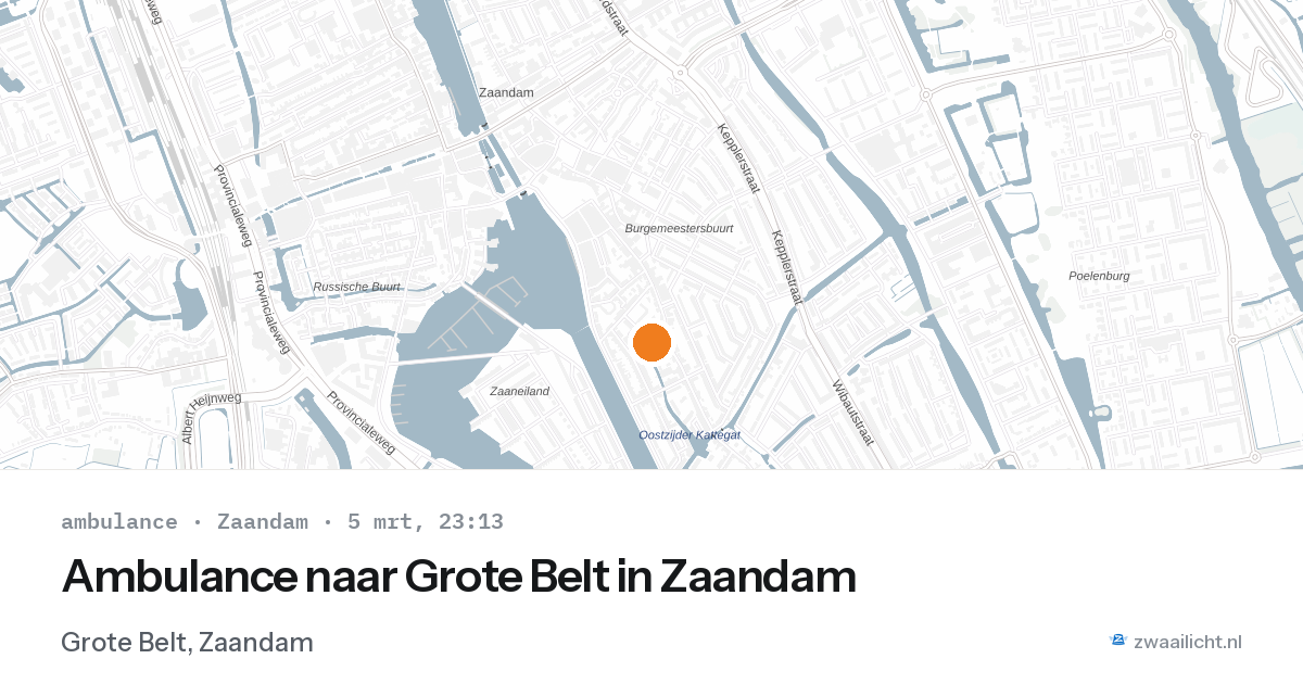 Ambulance naar Grote Belt in Zaandam — 5 mrt 2026