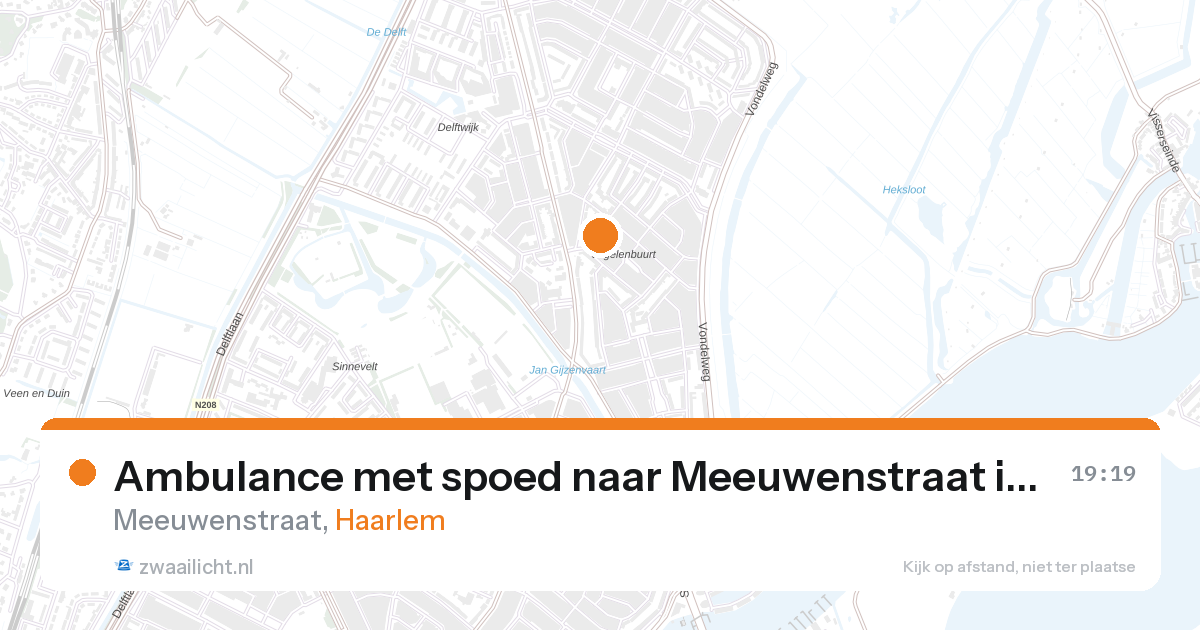 Ambulance met spoed naar Meeuwenstraat in Haarlem — 12 jun 2026