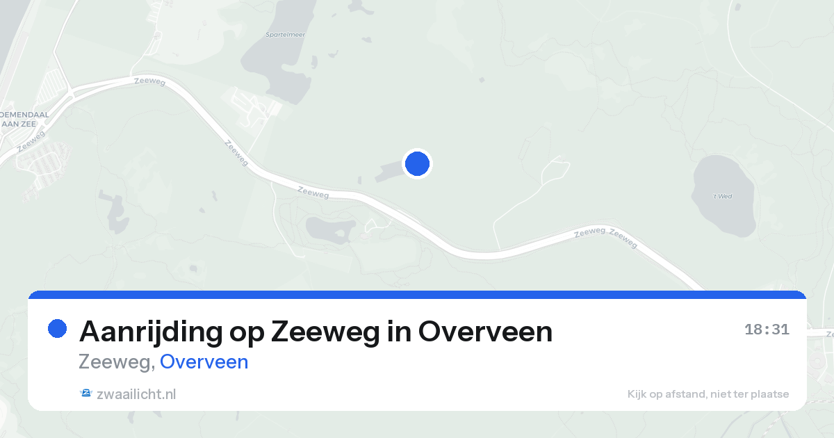 Aanrijding op Zeeweg in Overveen — 14 aug 2026