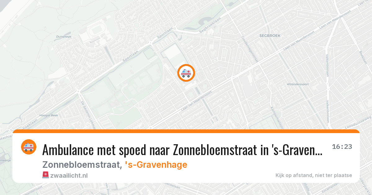 Ambulance met spoed naar Zonnebloemstraat in 's-Gravenhage — 9 jun 2026