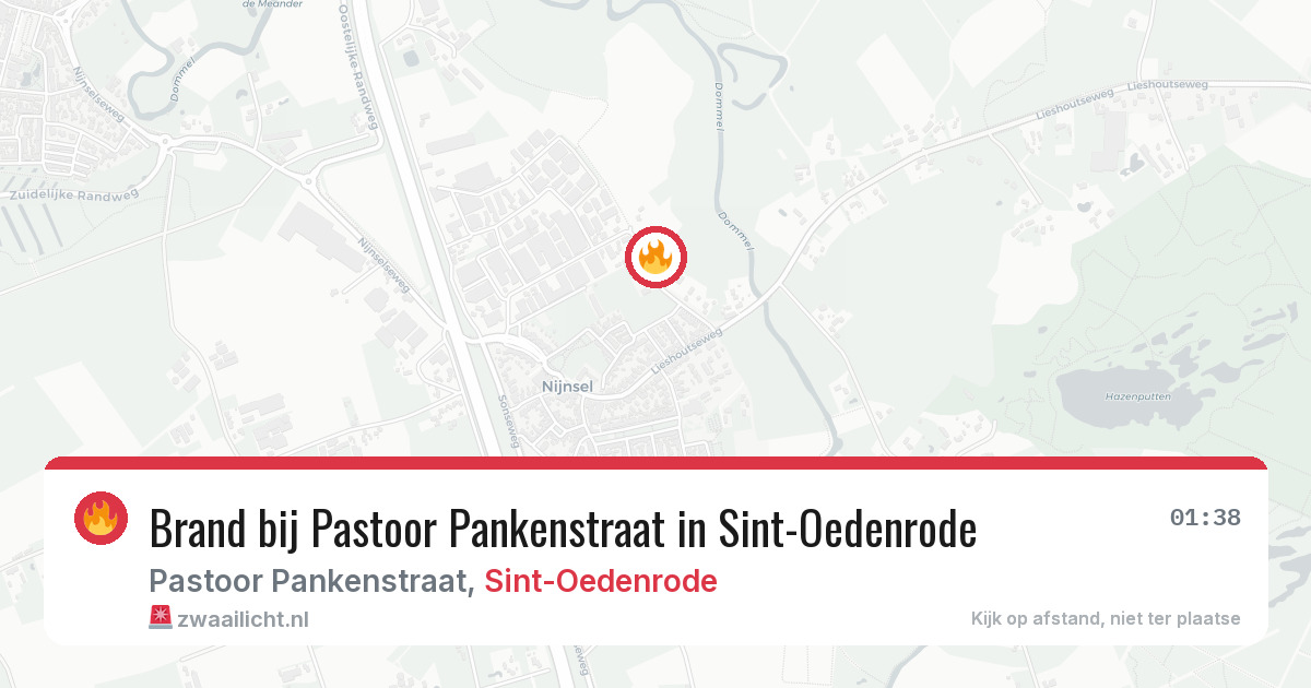 Brand bij Pastoor Pankenstraat in Sint-Oedenrode — 20 jul 2026