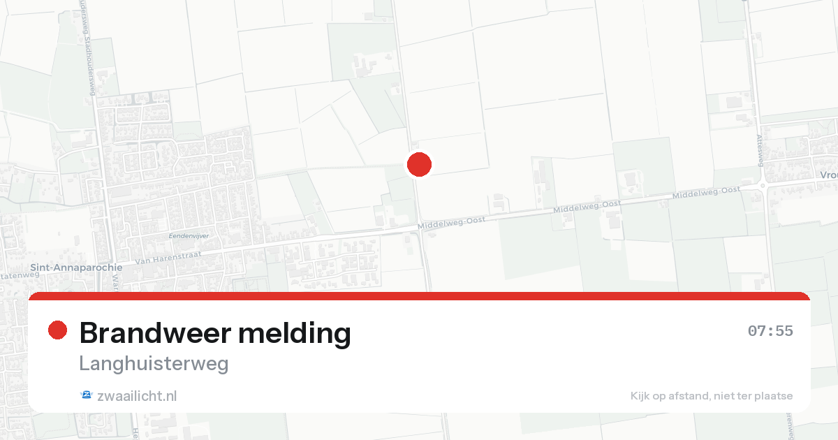 Brandweer melding — 7 aug 2026
