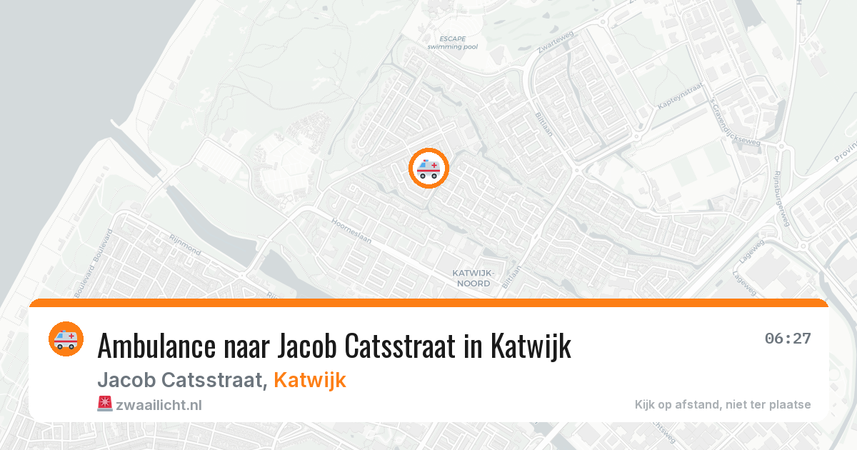 Ambulance naar Jacob Catsstraat in Katwijk — 10 aug 2026