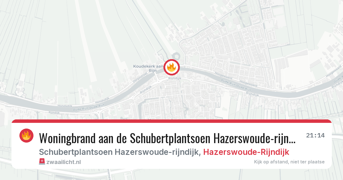 Woningbrand aan de Schubertplantsoen Hazerswoude-rijndijk in Hazerswoude-Rijndijk — 21 mei 2026