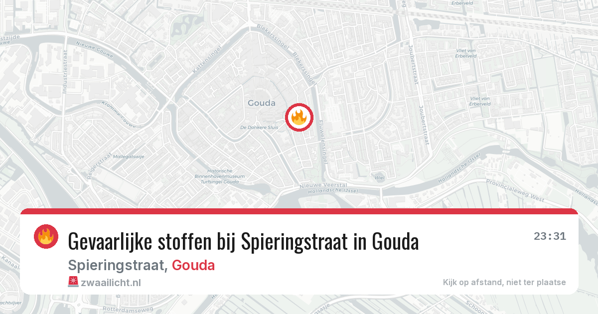 Gevaarlijke stoffen bij Spieringstraat in Gouda — 16 jun 2026