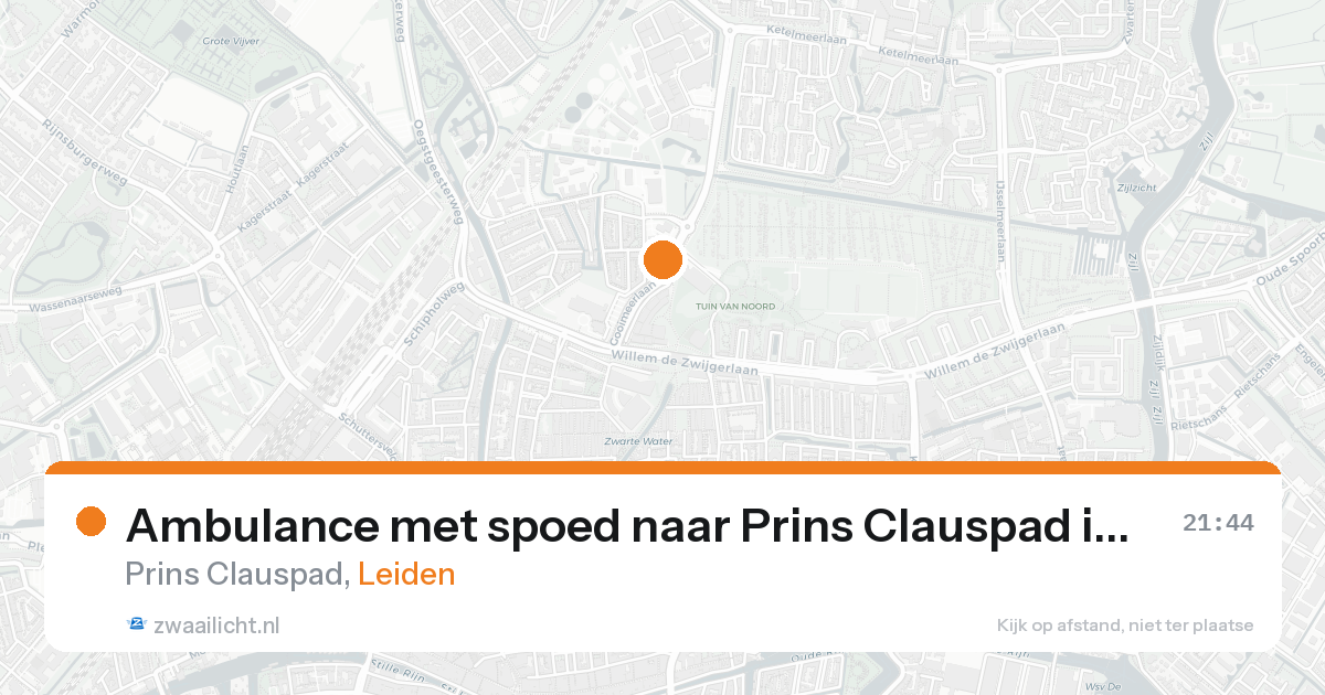 Ambulance met spoed naar Prins Clauspad in Leiden — 19 aug 2026