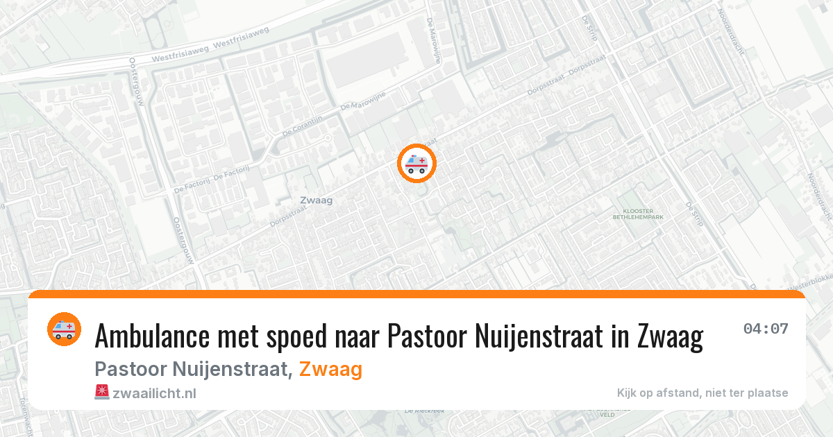 Ambulance met spoed naar Pastoor Nuijenstraat in Zwaag — 2 jun 2026