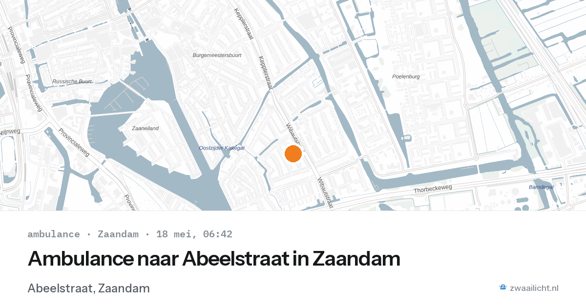 Ambulance naar Abeelstraat in Zaandam — 18 mei 2026