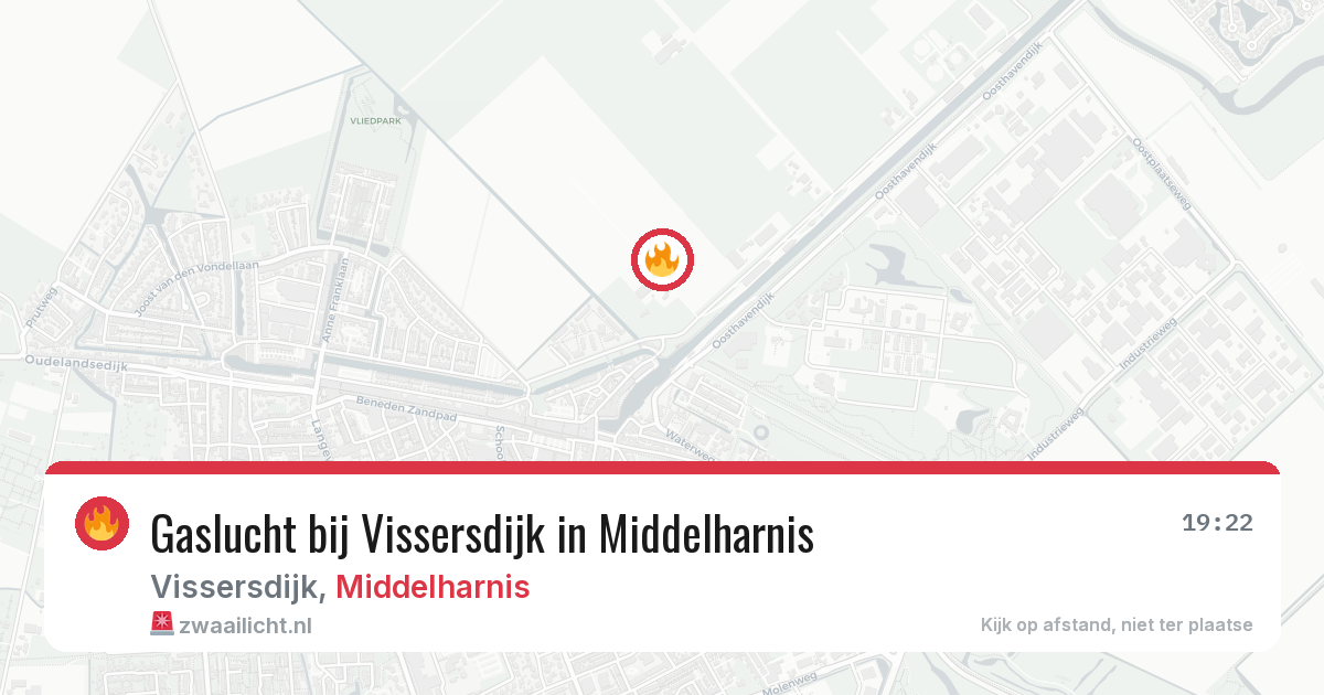 Gaslucht bij Vissersdijk in Middelharnis — 15 jun 2026