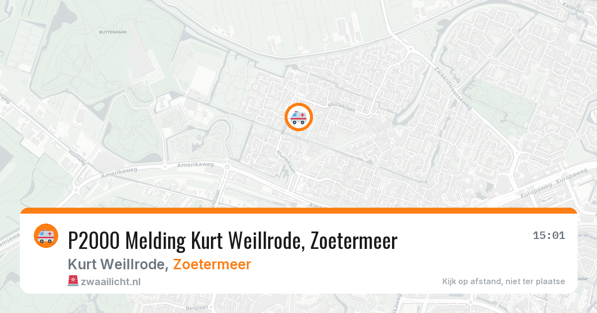 P2000 Melding Kurt Weillrode, Zoetermeer — 4 jul 2026