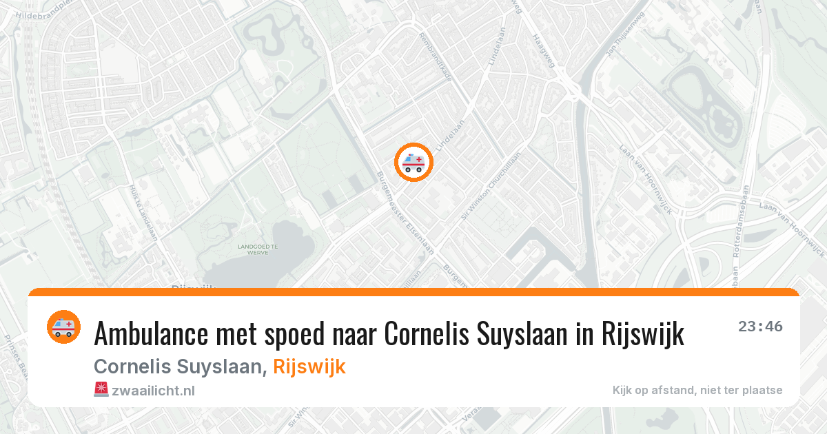 Ambulance met spoed naar Cornelis Suyslaan in Rijswijk — 10 jul 2026