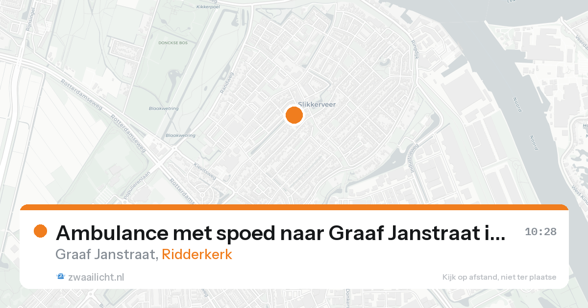 Ambulance met spoed naar Graaf Janstraat in Ridderkerk — 22 aug 2026