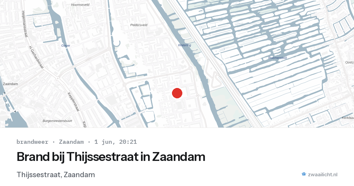 Brand bij Thijssestraat in Zaandam — 1 jun 2026