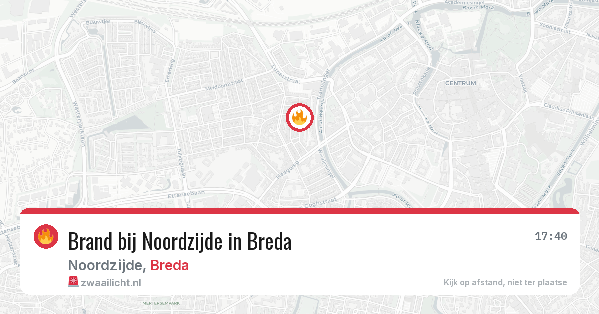 Brand bij Noordzijde in Breda — 12 aug 2026