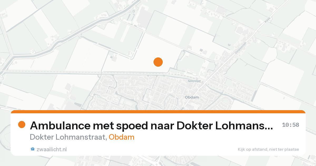 Ambulance met spoed naar Dokter Lohmanstraat in Obdam — 5 jun 2026