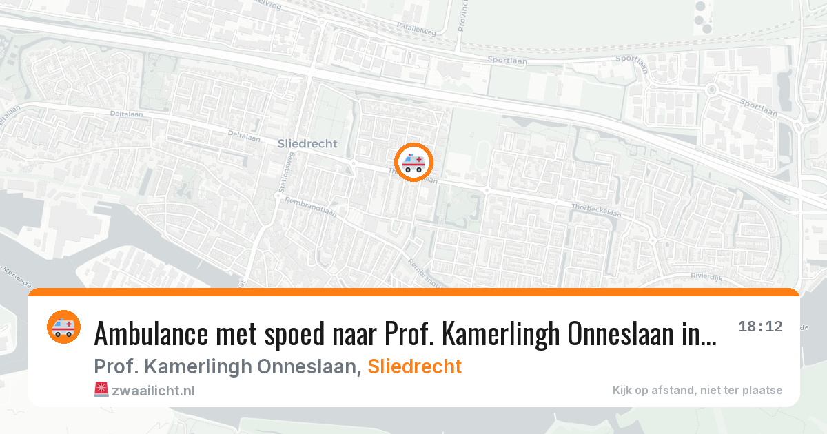Ambulance met spoed naar Prof. Kamerlingh Onneslaan in Sliedrecht — 15 mrt 2026