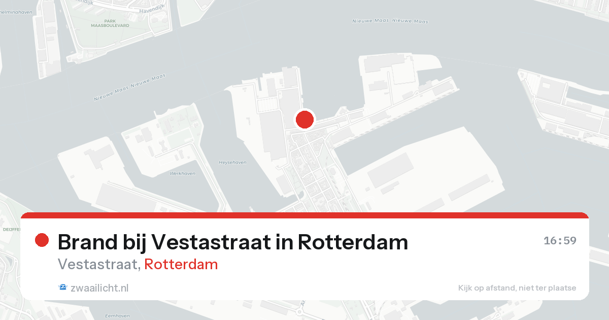 Brand bij Vestastraat in Rotterdam — 21 aug 2026