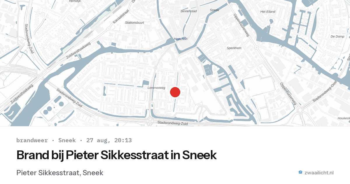 Brand bij Pieter Sikkesstraat in Sneek — 27 aug 2026