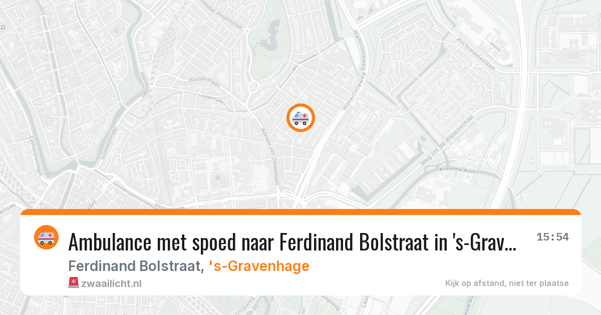 Ambulance met spoed naar Ferdinand Bolstraat in 's-Gravenhage — 1 apr 2026