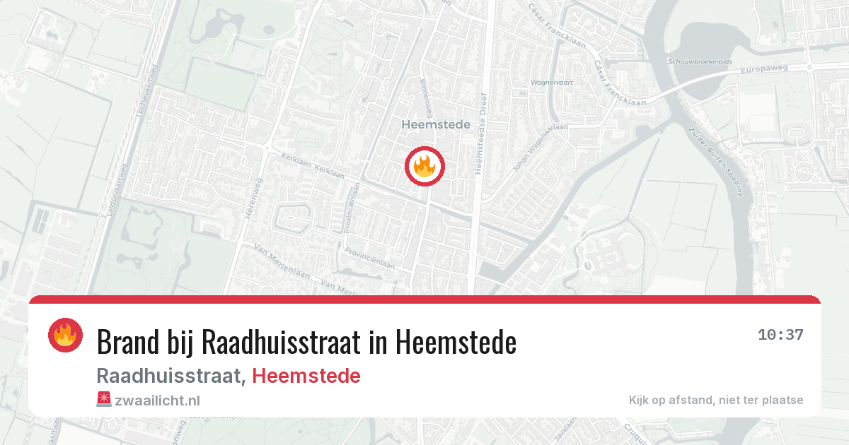 Brand bij Raadhuisstraat in Heemstede — 26 jun 2026