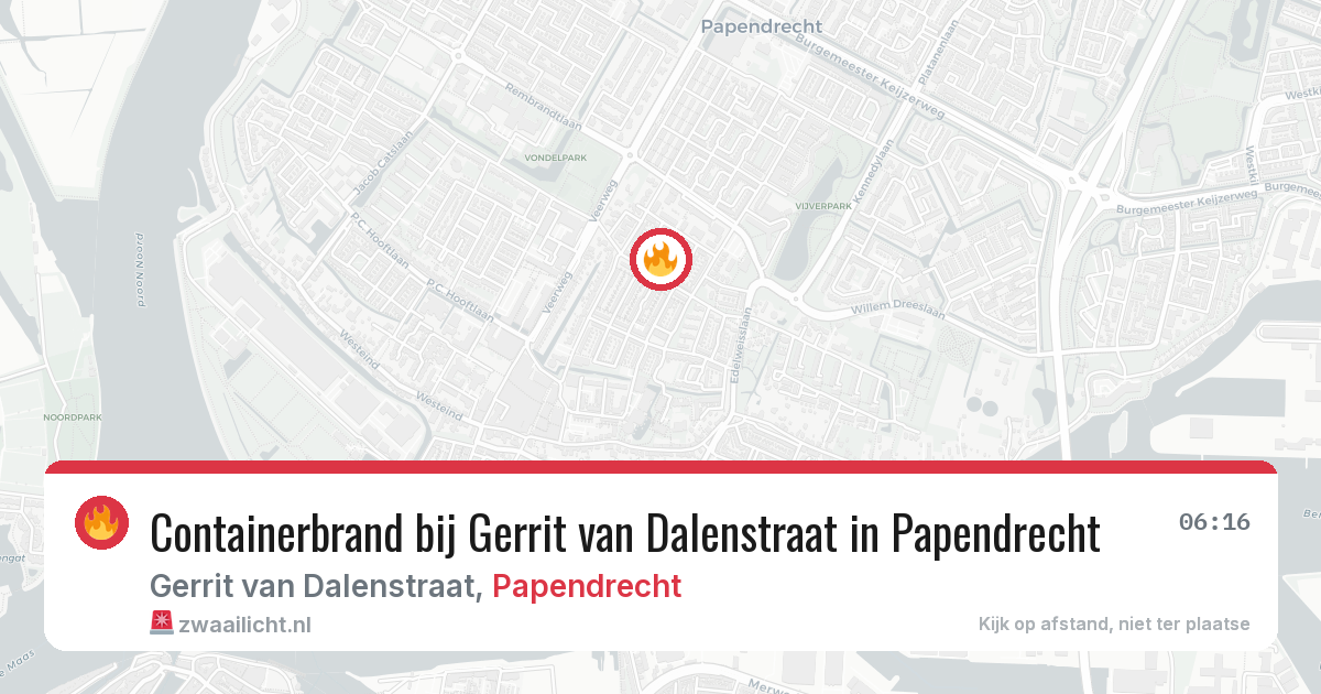 Containerbrand bij Gerrit van Dalenstraat in Papendrecht — 2 jun 2026