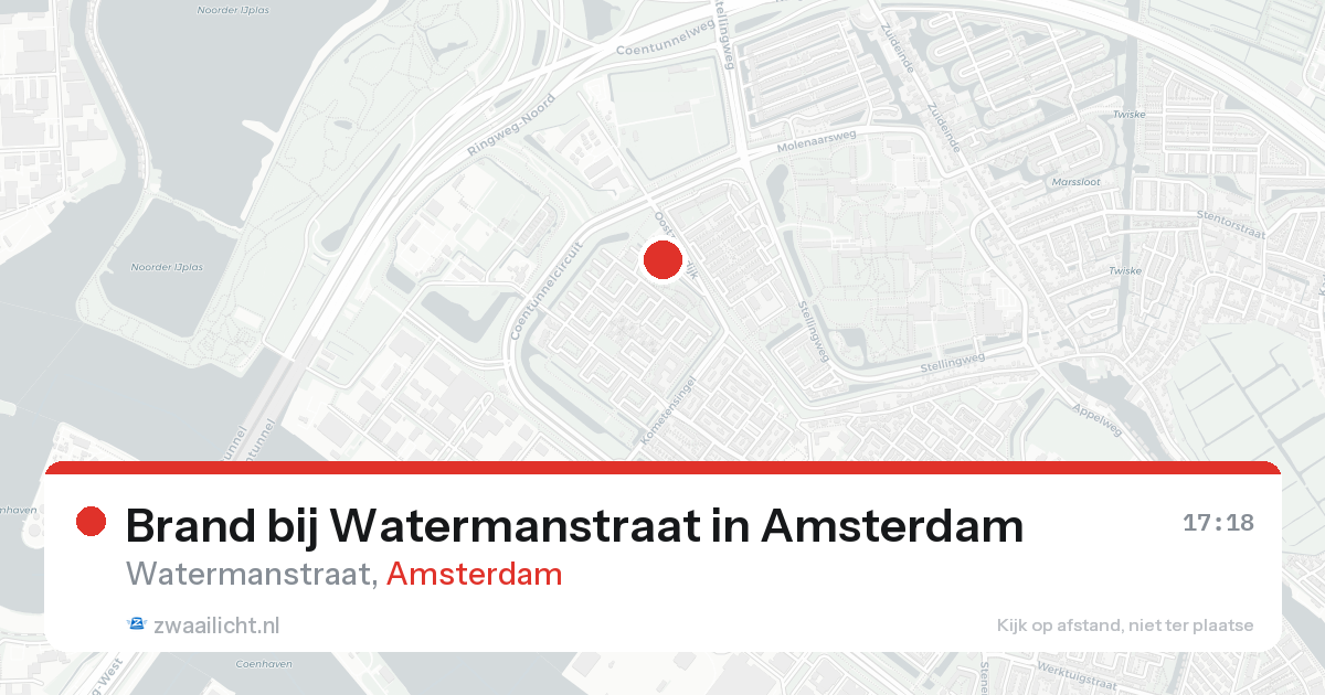 Brand bij Watermanstraat in Amsterdam — 17 aug 2026