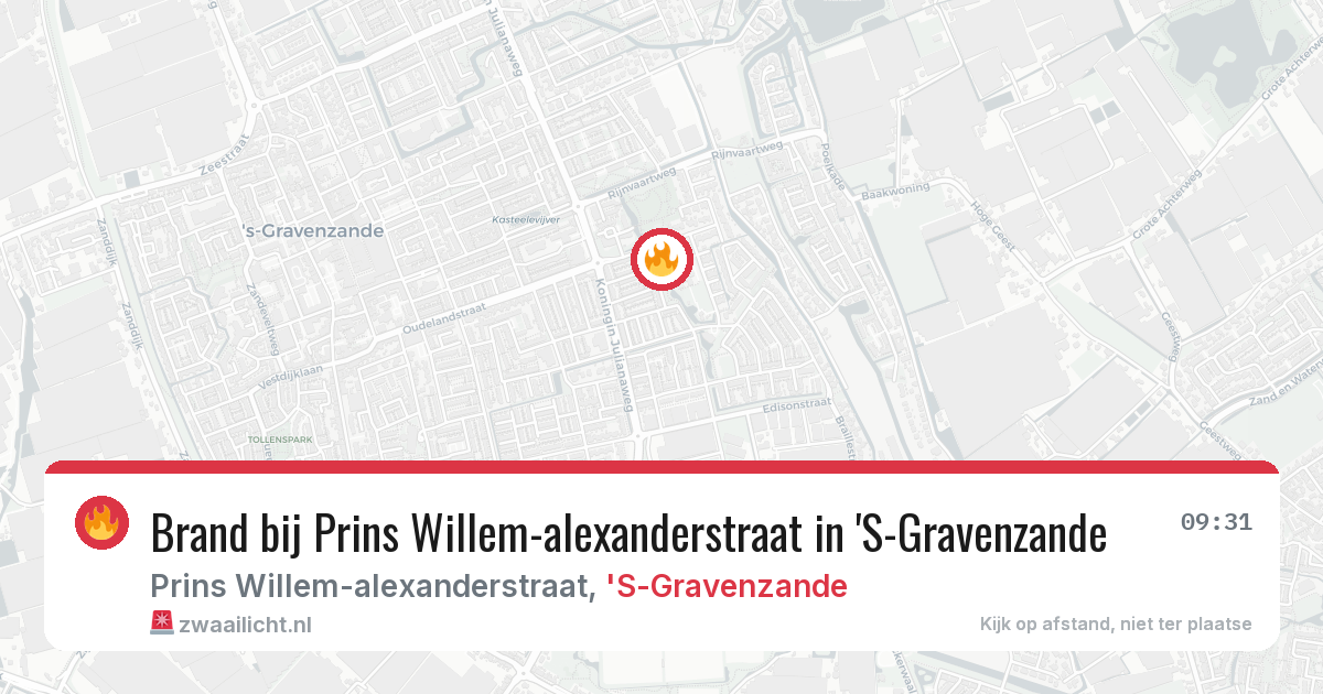 Brand bij Prins Willem-alexanderstraat in 'S-Gravenzande — 25 jun 2026