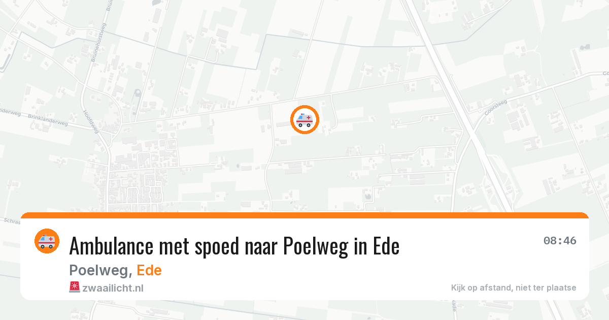 Ambulance met spoed naar Poelweg in Ede — 12 aug 2026