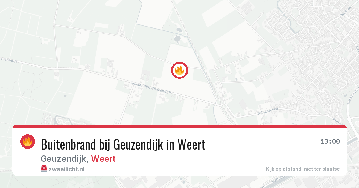 Buitenbrand bij Geuzendijk in Weert — 14 mei 2026