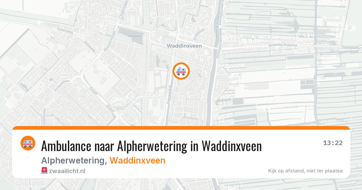 Ambulance naar Alpherwetering in Waddinxveen — 27 apr 2026