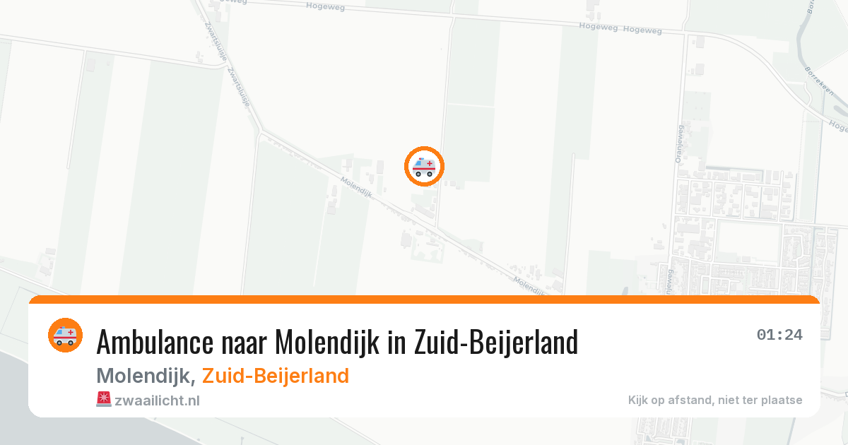 Ambulance naar Molendijk in Zuid-Beijerland — 9 aug 2026