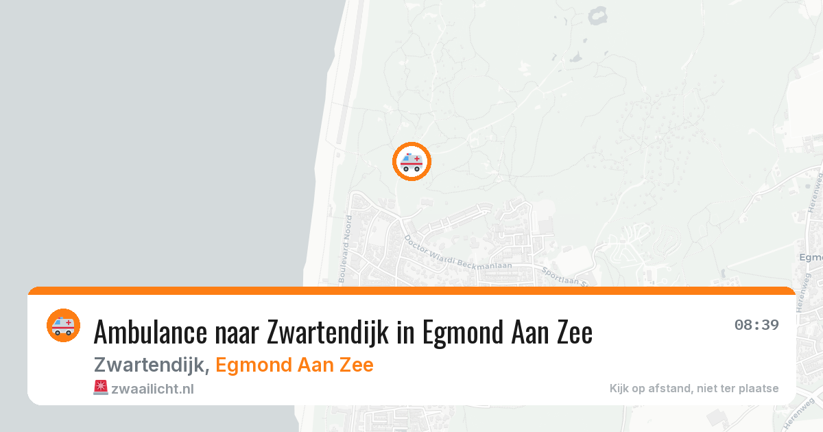 Ambulance naar Zwartendijk in Egmond Aan Zee — 27 mrt 2026