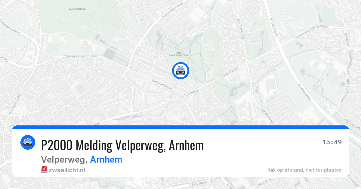 P2000 Melding Velperweg, Arnhem — 1 jul 2026