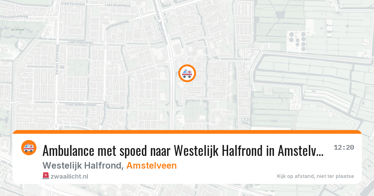 Ambulance met spoed naar Westelijk Halfrond in Amstelveen — 4 aug 2026