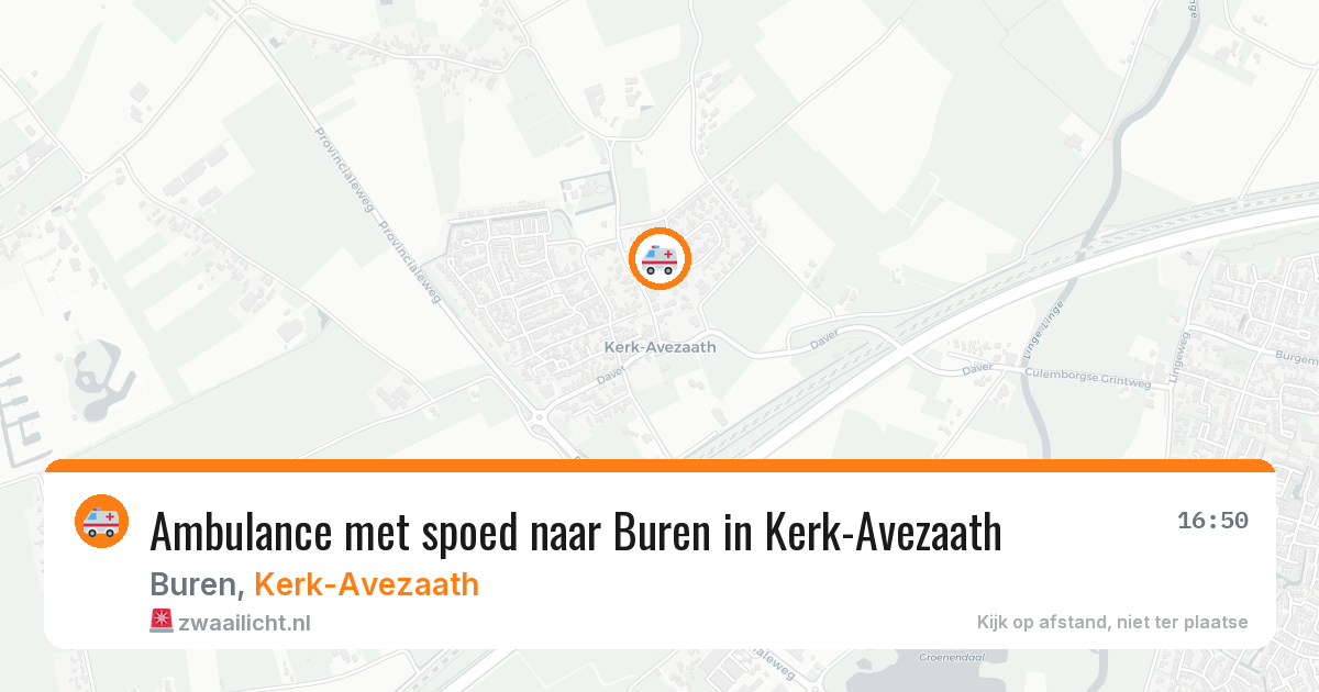 Ambulance met spoed naar Buren in Kerk-Avezaath — 12 apr 2026