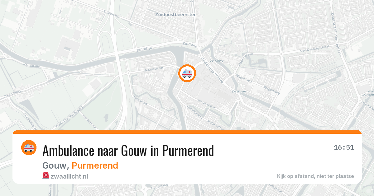 Ambulance naar Gouw in Purmerend — 8 aug 2026
