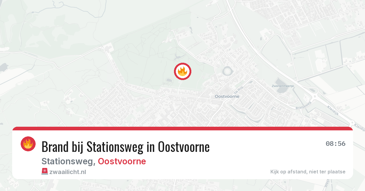 Brand bij Stationsweg in Oostvoorne — 24 mei 2026