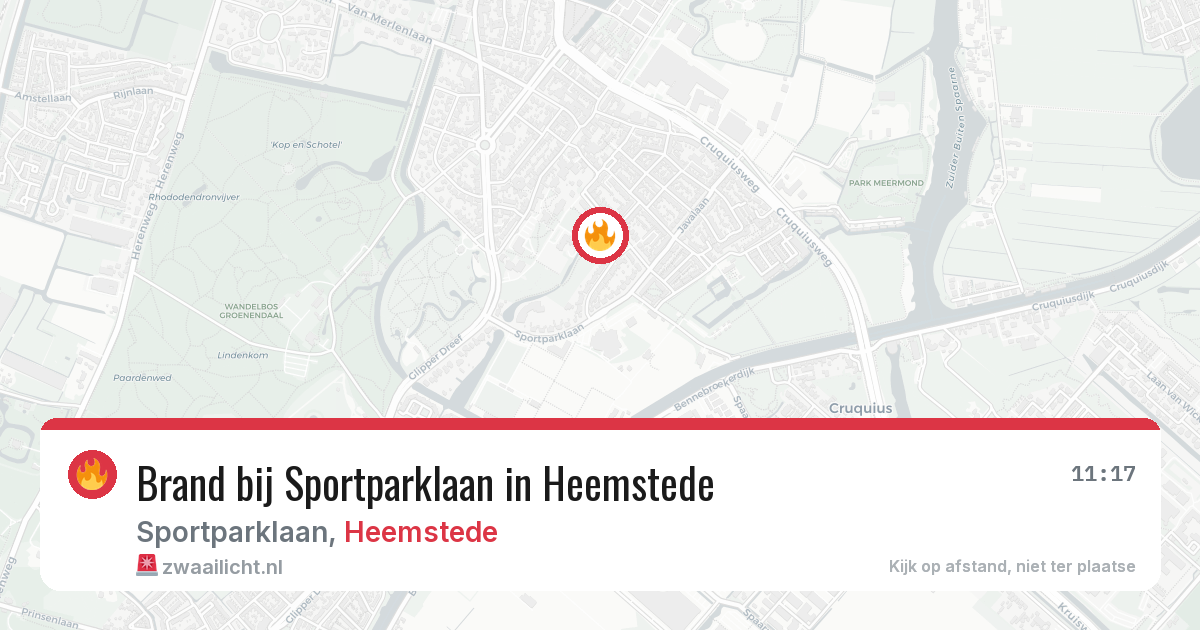 Brand bij Sportparklaan in Heemstede — 24 jun 2026