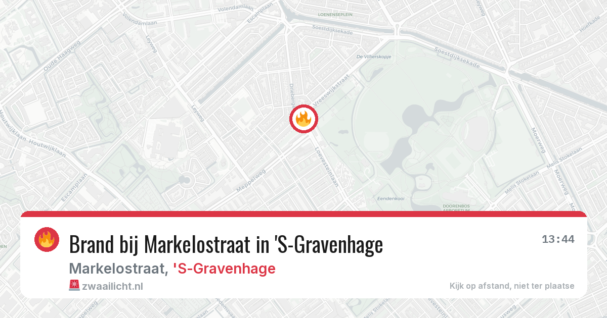 Brand bij Markelostraat in 'S-Gravenhage — 30 jul 2026