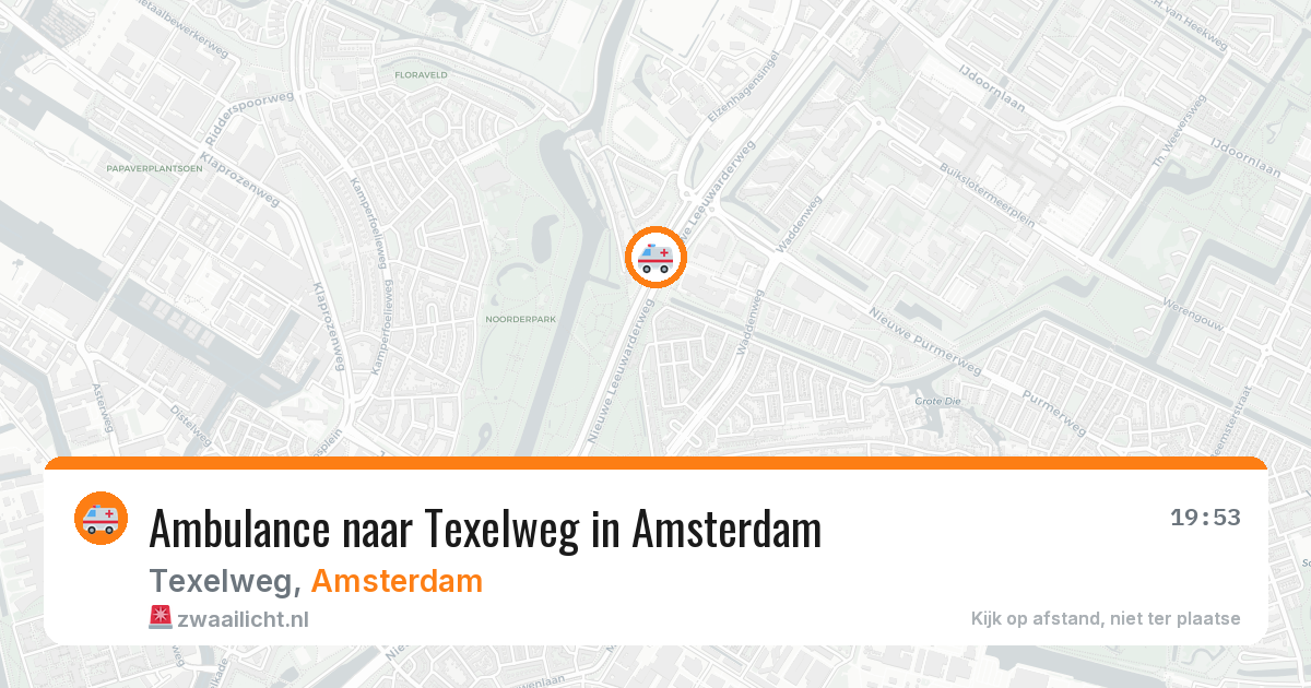Ambulance naar Texelweg in Amsterdam — 5 aug 2026