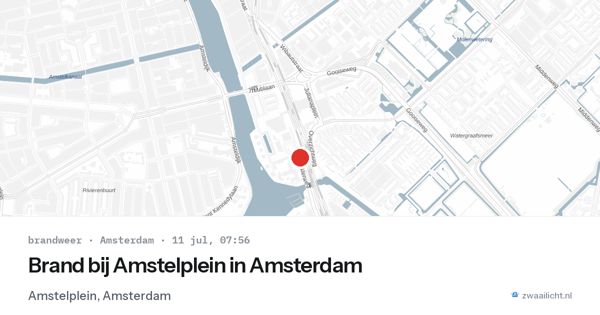 Brand bij Amstelplein in Amsterdam — 11 jul 2026