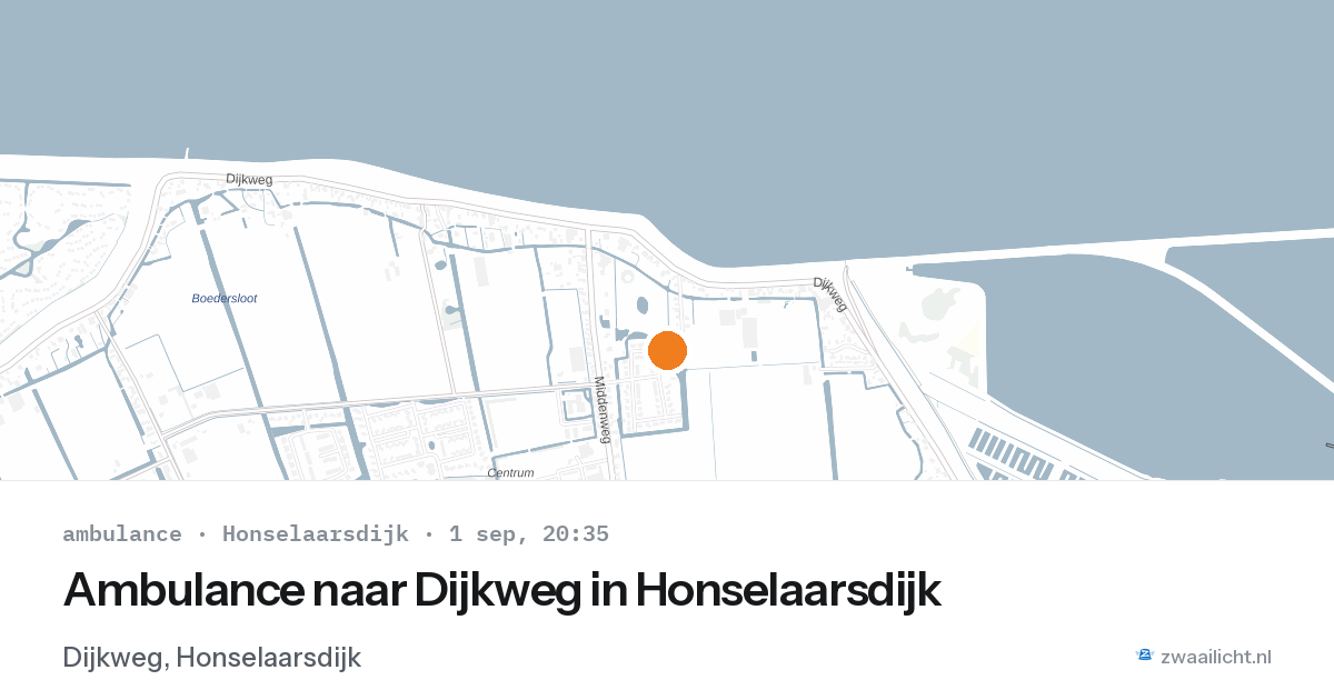 Ambulance naar Dijkweg in Honselaarsdijk — 1 sep 2026