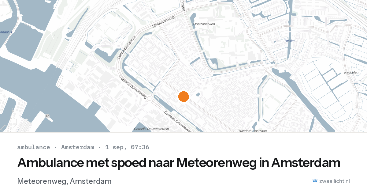 Ambulance met spoed naar Meteorenweg in Amsterdam — 1 sep 2026
