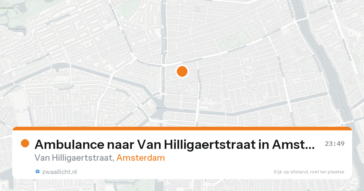 Ambulance naar Van Hilligaertstraat in Amsterdam — 19 aug 2026