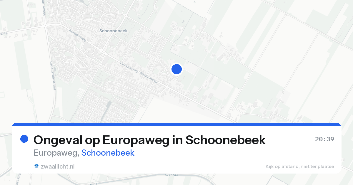 Ongeval op Europaweg in Schoonebeek — 20 aug 2026