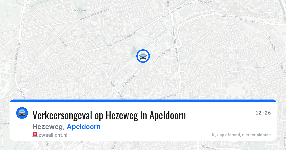Verkeersongeval op Hezeweg in Apeldoorn — 25 mrt 2026