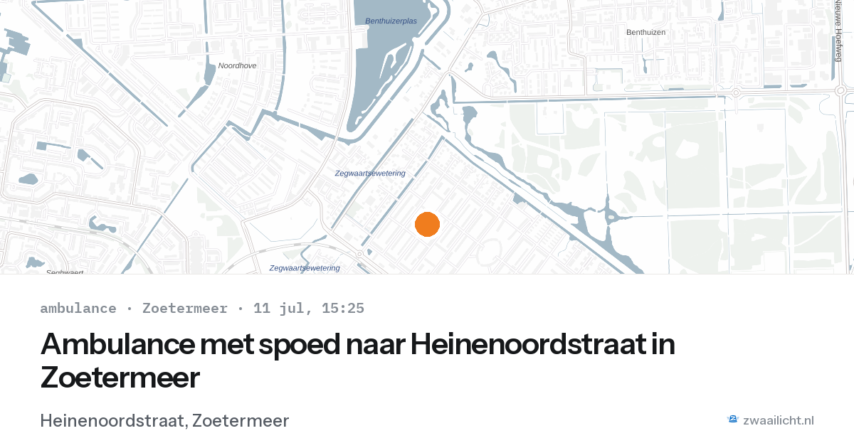 Ambulance met spoed naar Heinenoordstraat in Zoetermeer — 11 jul 2026