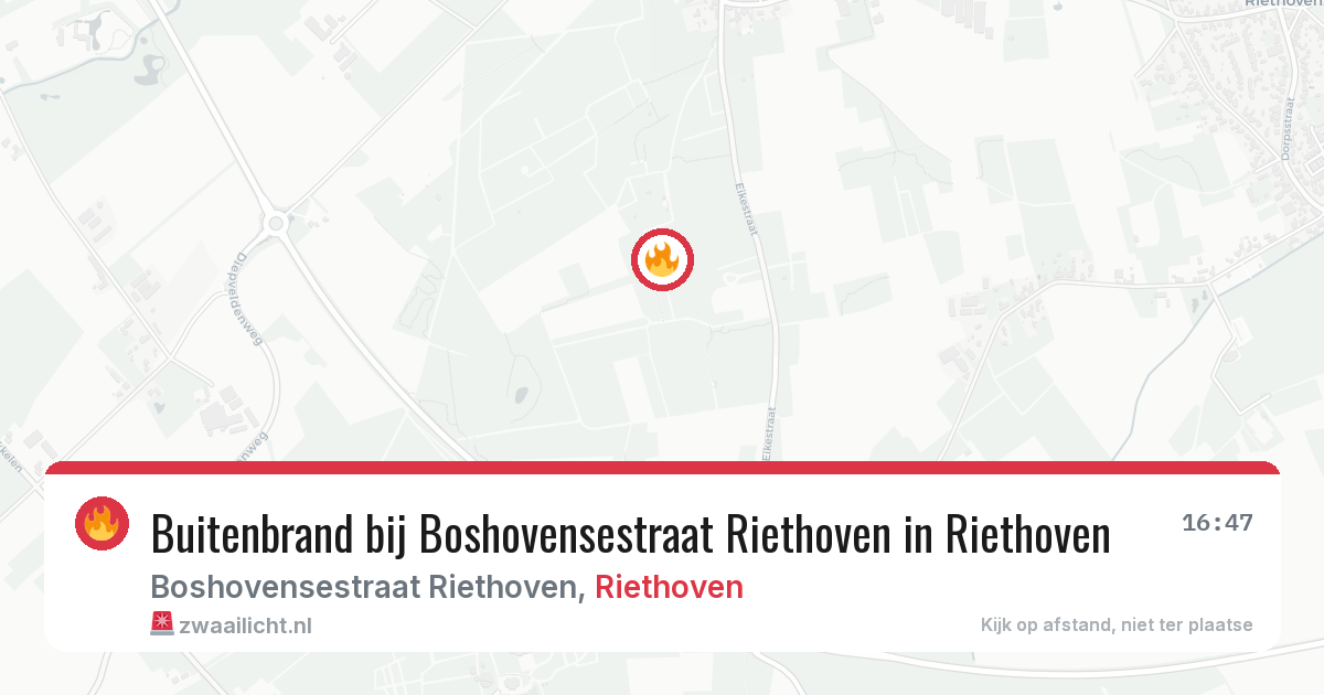 Buitenbrand bij Boshovensestraat Riethoven in Riethoven — 15 jul 2026
